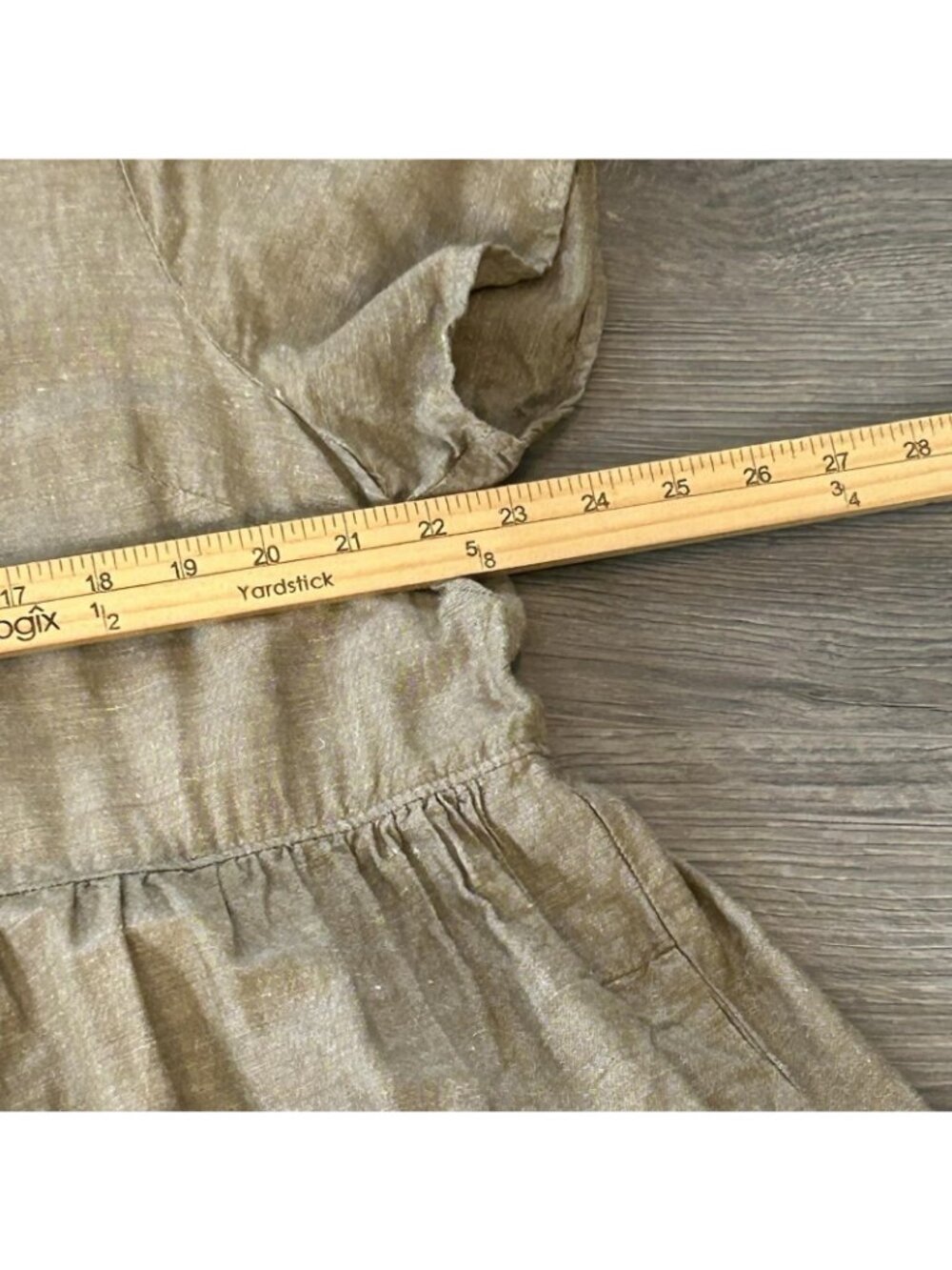 Madewell Dress Womens XXL Mini Beige Linen Blend Alexandra Button Front Pockets - Picture 7 of 12